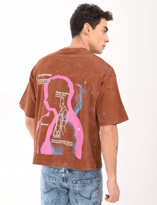 Rust Washed Oversized Graphic T-Shirt