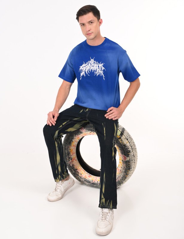 Unisex Oversized Tie-Dye T-Shirt with Graphic Print