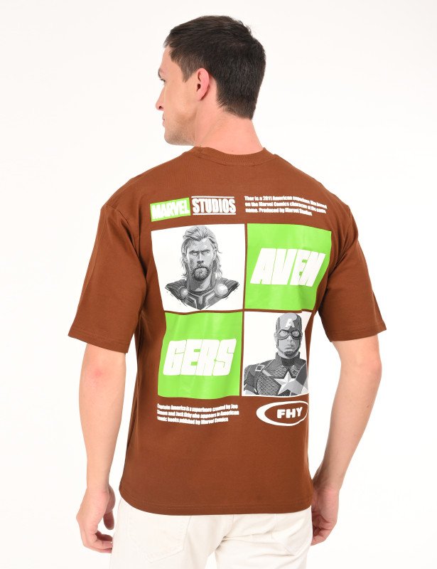 Men's Avengers Graphic T-Shirt – Black / Coffee Brown