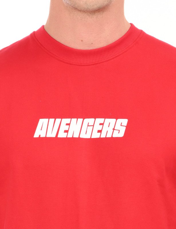 Avengers Heroes Grid Oversized T-Shirt – Marvel Red Edition
