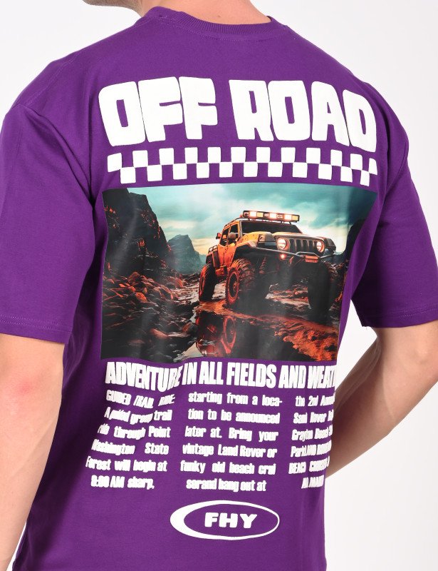 Off Road Jeep Graphic Oversized T-Shirt – Purple Terrain Edition