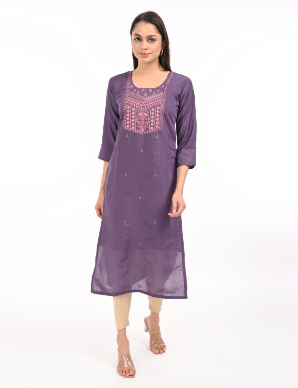 Buy One Get One - Embroidered Grace Kurta Combo – Sea Green & Plum