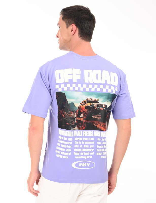 Off Road Adventure Oversized T-Shirt – Lilac with Jeep Graphic