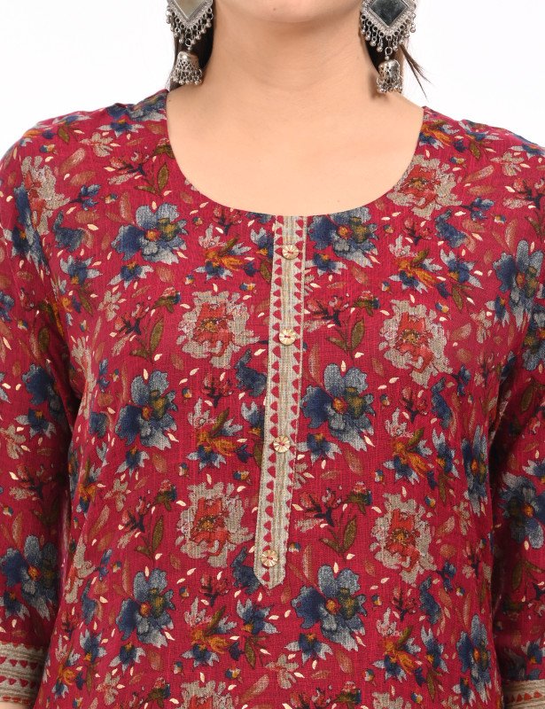 Mulberry Meadow Floral Kurta Set with Dupatta
